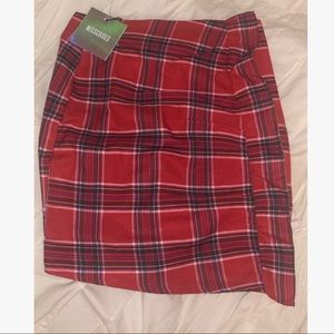 Missguided red plaid skirt